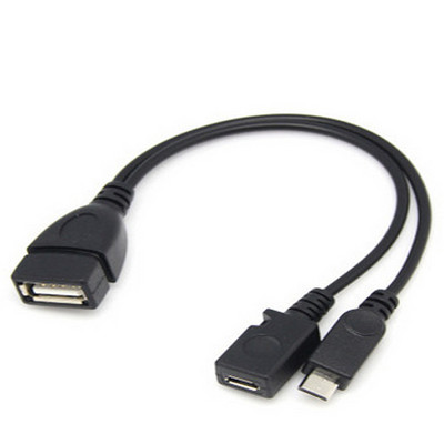 1buc 2 în 1 OTG Micro USB Host Power Y Splitter Adaptor USB la cablu Micro 5 pini mascul mamă