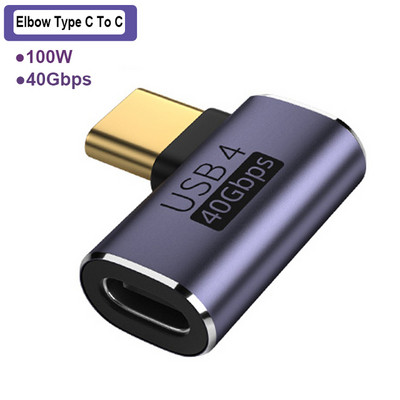 Adaptor metal USB 4.0 tip C 100W OTG 40Gbps Transfer rapid de date tabletă Convertor de încărcare USB-C pentru telefon Macbook Air Pro Laptop