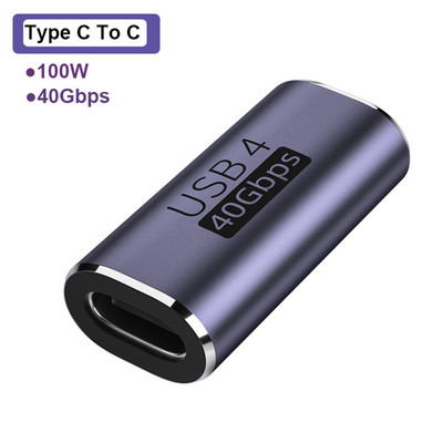 Adaptor metal USB 4.0 tip C 100W OTG 40Gbps Transfer rapid de date tabletă Convertor de încărcare USB-C pentru telefon Macbook Air Pro Laptop