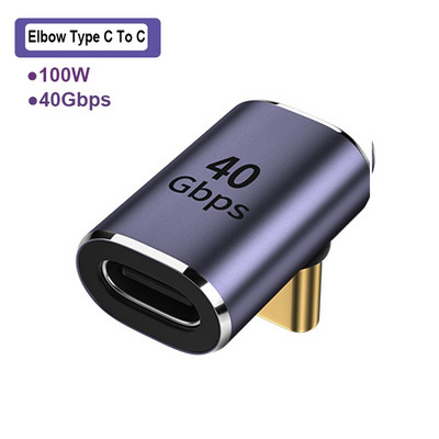 Adaptor metal USB 4.0 tip C 100W OTG 40Gbps Transfer rapid de date tabletă Convertor de încărcare USB-C pentru telefon Macbook Air Pro Laptop