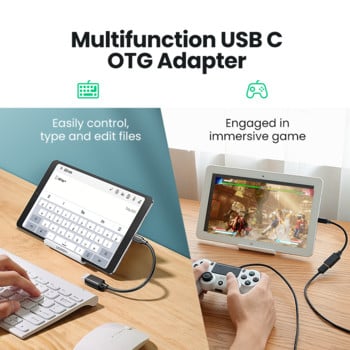 Προσαρμογέας Ugreen USB C σε USB Καλώδιο OTG USB Type C Προσαρμογέας θηλυκού καλωδίου USB 3.0 2.0 για MacBook Pro Samsung Type-C