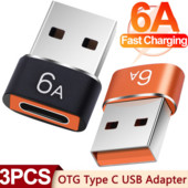1/3 buc. 6A tip C la USB 3.0 OTG Adaptor USB C mamă la USB mascul Convertor de date pentru Samsung Xiaomi MacBook Pro conector USBC