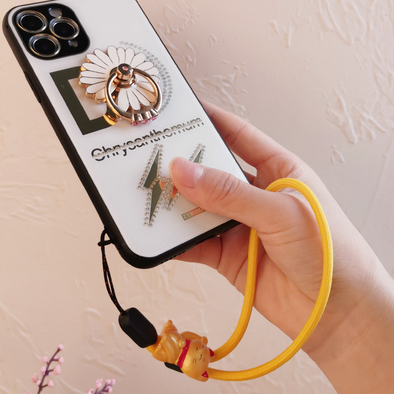 Mobiltelefon zsinór rövid sárga koi zsinór kulcs mobiltelefon univerzális zsinór kézi kötél sárga szerencsemacska egyszerű zsinór