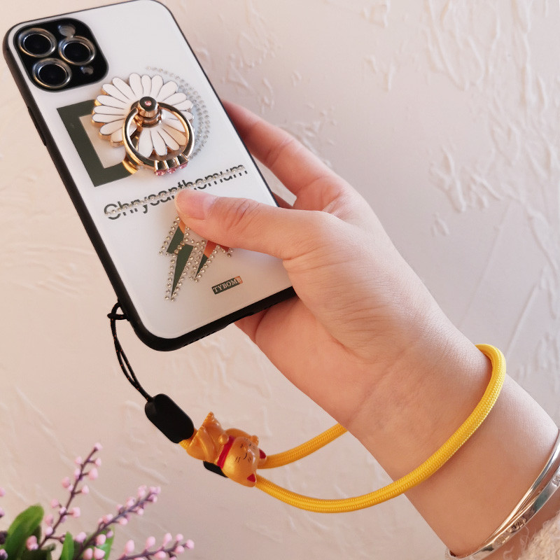 Mobiltelefon zsinór rövid sárga koi zsinór kulcs mobiltelefon univerzális zsinór kézi kötél sárga szerencsemacska egyszerű zsinór