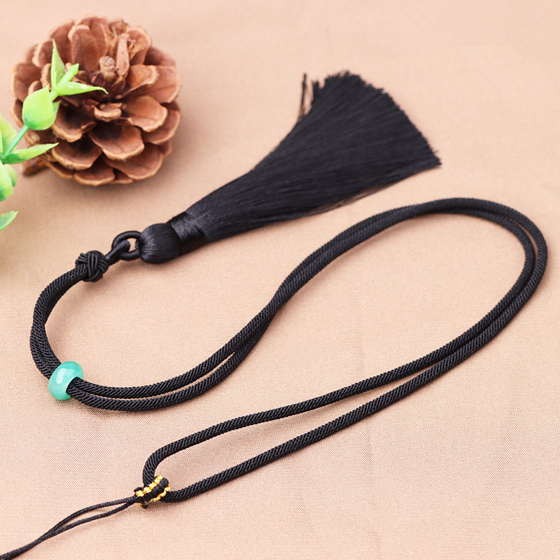 Egyszerű stílusú kötél fekete zsinór Lucky DIY nyaklánc medálhoz, állítható, férfiaknak, nőknek, személyre szabott bojt ékszer-kiegészítők