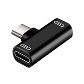 2 viename USB C skirstytuvas C tipo vyriškas ir dvigubas C tipo moteriškas ausinių įkroviklio adapteris skirstytuvo keitiklis