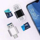 Cititor de carduri USB 2.0 tip C Cititor de carduri SD TF MicroSD Adaptor OTG tip C pentru telefon Huawei Xiaomi Android PC