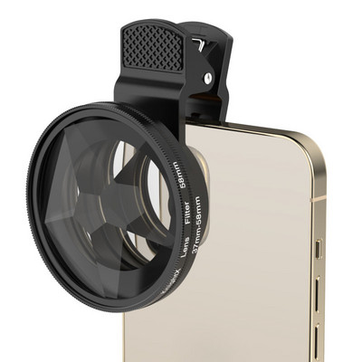 KnightX Професионални обективи Комплекти фотоапарати с клипс обектив на телефона Микро широкоъгълен филтър с призма за iPhone Android смартфон