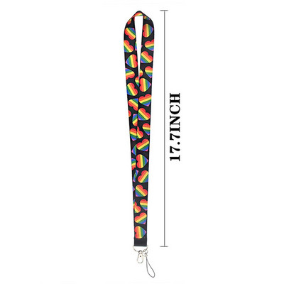Curele de gât cu curcubeu, curcubeu LGBT, curele pentru gât, pentru brelocuri pentru telefon, brelocuri Pride, suport pentru chei, card de identitate, insignă, accesorii pentru cheie