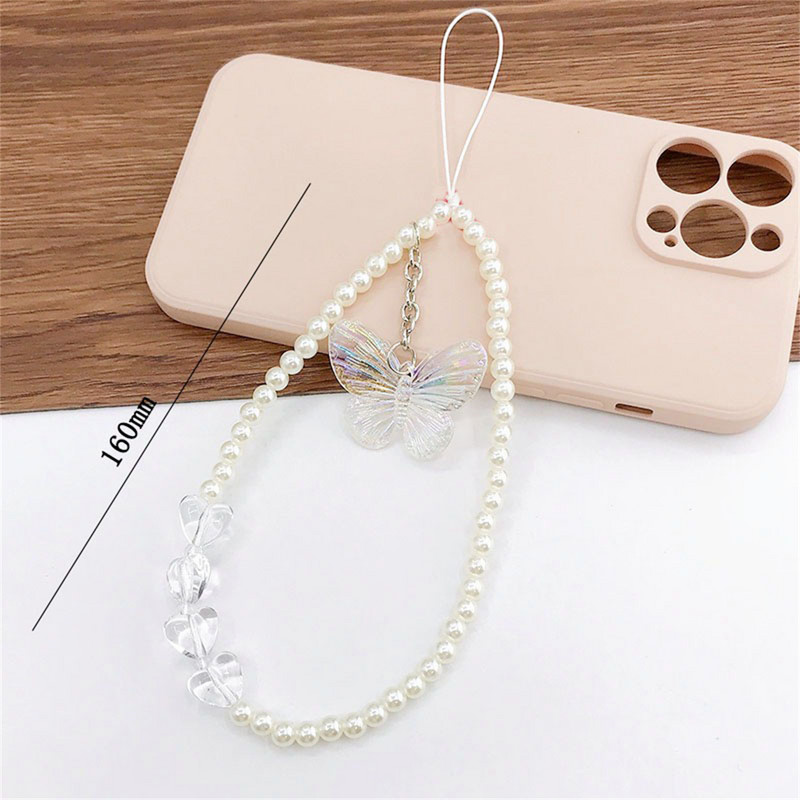 Univerzális mobiltelefon bevonat gyöngyök szív elvesztés elleni karkötő lánc iPhone 14 13 pro max készülékhez Samsung Flip 4 S23 Ultra