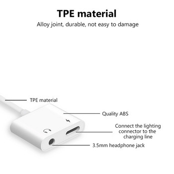 Προσαρμογέας ακουστικών για IPhone 14 13 12 11 X 8 7 Plus Aux Audio Splitter για φωτισμό σε καλώδιο υποδοχής ακουστικών προσαρμογέα 3,5 mm