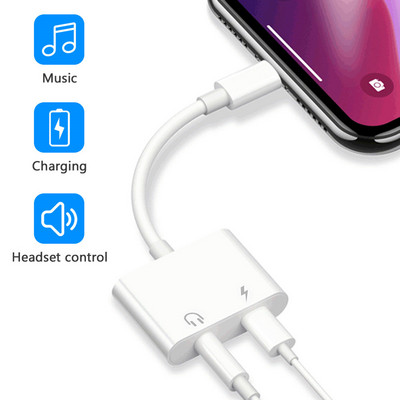 Fejhallgató adapter iPhone 14 13 12 11 X 8 7 Plus Aux Audio Splitter világításhoz 3,5 mm-es adapterhez fülhallgató csatlakozókábel