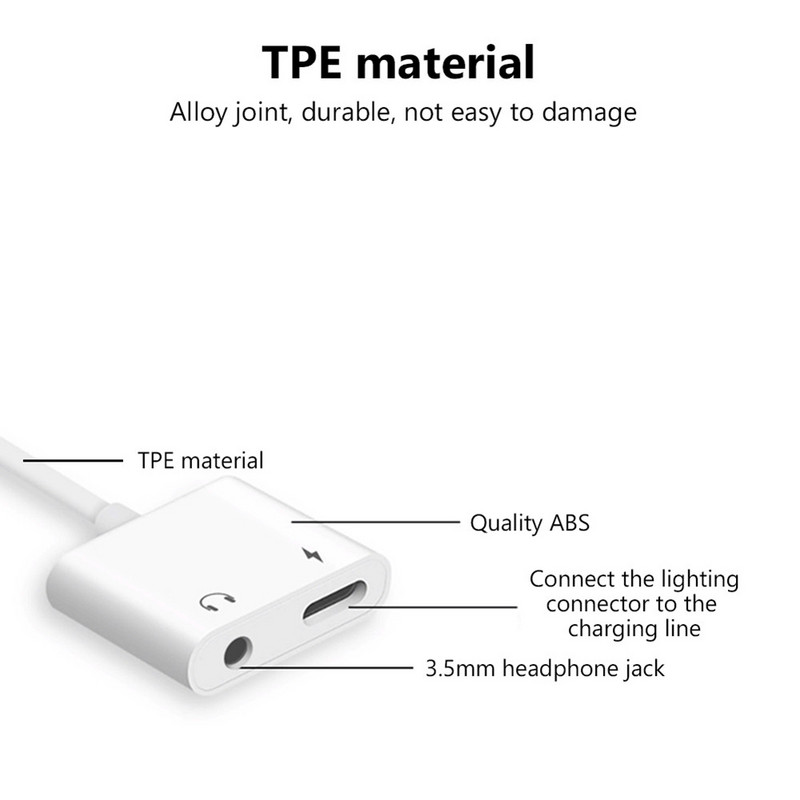 Fejhallgató adapter iPhone 14 13 12 11 X 8 7 Plus Aux Audio Splitter világításhoz 3,5 mm-es adapterhez fülhallgató csatlakozókábel