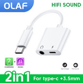 Adaptor tip C pentru Huawei Mate 40 Pro Xiaomi Samsung S22 S21 Plus USB C la jack de 3, 5 mm Încărcător audio Splitter Convertor de tip C