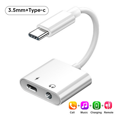 Adaptor tip C pentru Huawei Mate 40 Pro Xiaomi Samsung S22 S21 Plus USB C la jack de 3, 5 mm Încărcător audio Splitter Convertor de tip C