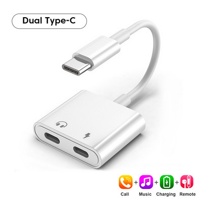 Adaptor tip C pentru Huawei Mate 40 Pro Xiaomi Samsung S22 S21 Plus USB C la jack de 3, 5 mm Încărcător audio Splitter Convertor de tip C