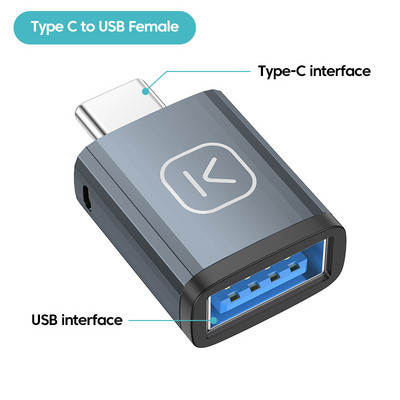 KUULAA Adaptor USB 3.0 Tip-C OTG Tip C USB C Mascul la USB Femeie Convertor pentru Macbook Xiaomi Samsung S20 Conector USBC OTG
