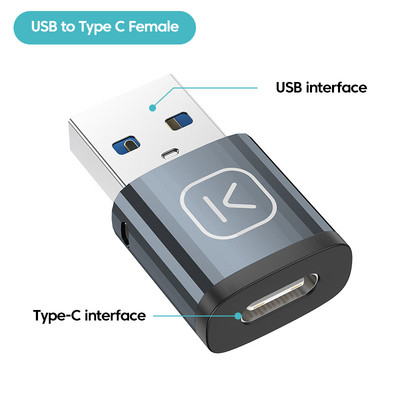 KUULAA Adaptor USB 3.0 Tip-C OTG Tip C USB C Mascul la USB Femeie Convertor pentru Macbook Xiaomi Samsung S20 Conector USBC OTG