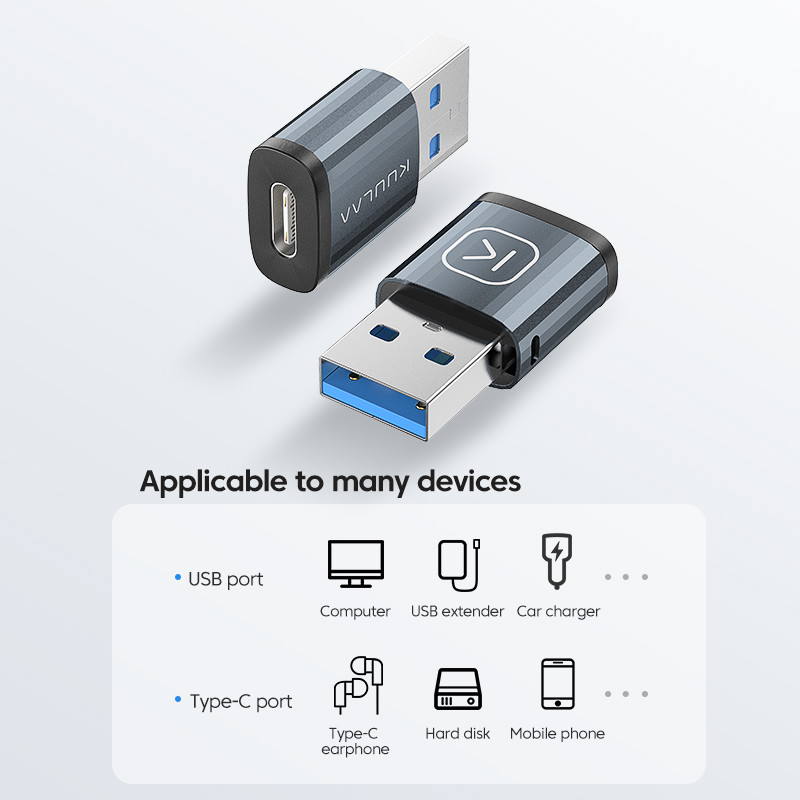 KUULAA USB 3.0 Type-C OTG Adapter Type C USB C dugó-USB anya konverter Macbook Xiaomi Samsung S20 USBC OTG csatlakozóhoz