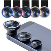 Seturi de cameră cu lentile universale pentru ochi de pește 3 în 1 Macro pentru fotografie cu unghi larg pentru iPhone Samsung Smartphone Accesorii pentru telefonul mobil