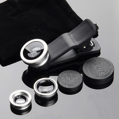 Seturi de cameră cu lentile universale pentru ochi de pește 3 în 1 Macro pentru fotografie cu unghi larg pentru iPhone Samsung Smartphone Accesorii pentru telefonul mobil