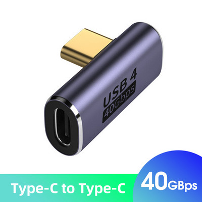 Adaptor USB4.0 40Gbps USB C mascul la femela 90 de grade 100W Convertor de date de incarcare rapida 8K@120Hz Laptop Tablet Accesorii pentru telefon
