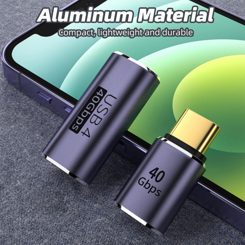 USB4.0 40 Gbps adapter USB C dugaszoló 90 fokos 100 W gyorstöltő adatátalakító 8K@120Hz laptop táblatelefon tartozékok