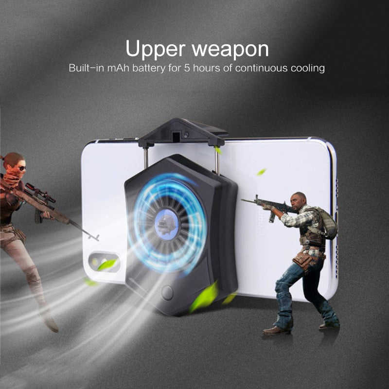 Univerzális mobiltelefon-hűtő ventilátor tartó hűtőpad Gamepad Gamer Shooter Némítás Radiátor vezérlő Hűtőborda port