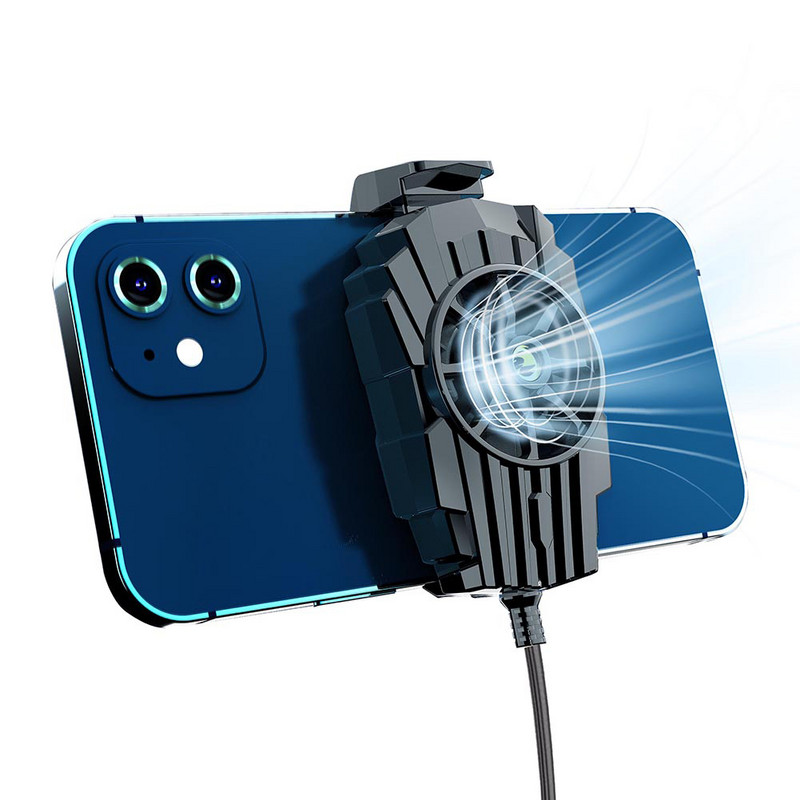 Hordozható mini mobil hűtőventilátor radiátor turbó hurrikán játék hűtő mobiltelefon kültéri élő adás hűtőborda