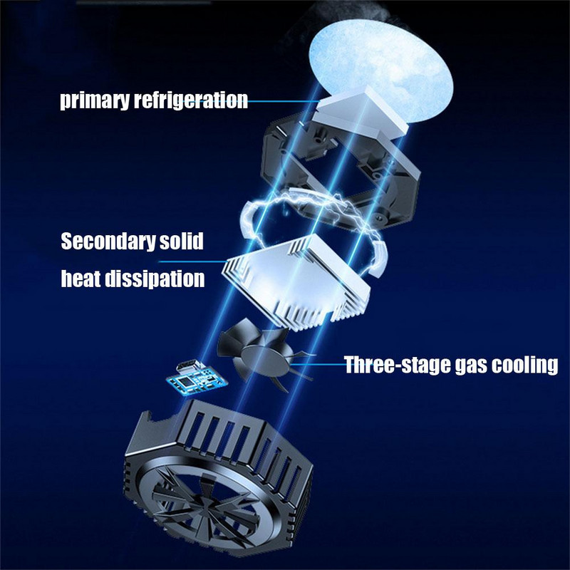 Mobiltelefon gyorshűtő ventilátor Telefonhűtő mobiltelefon-radiátor kültéri vlog mobiljátékokhoz