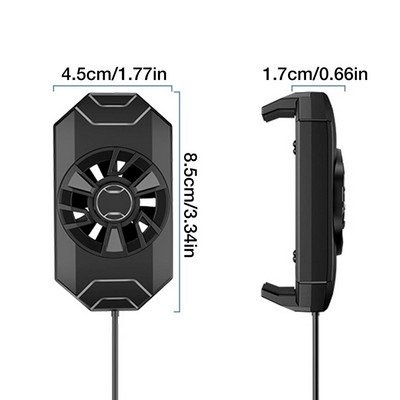 Ventilator de răcire pentru telefon mobil portabil cu braț cu clemă cu semiconductor Radiator USB pentru telefon Ventilator de răcire cu 9 lame pentru jocuri SmartPhone Radiator