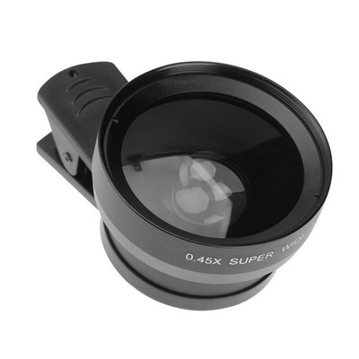 Lentila 2 în 1 pentru telefon mobil 0,45x cu unghi larg Macro HD lentilă pentru cameră pentru iPhone 12 11 8 7 6 XS Huawei Xiaomi Samsung