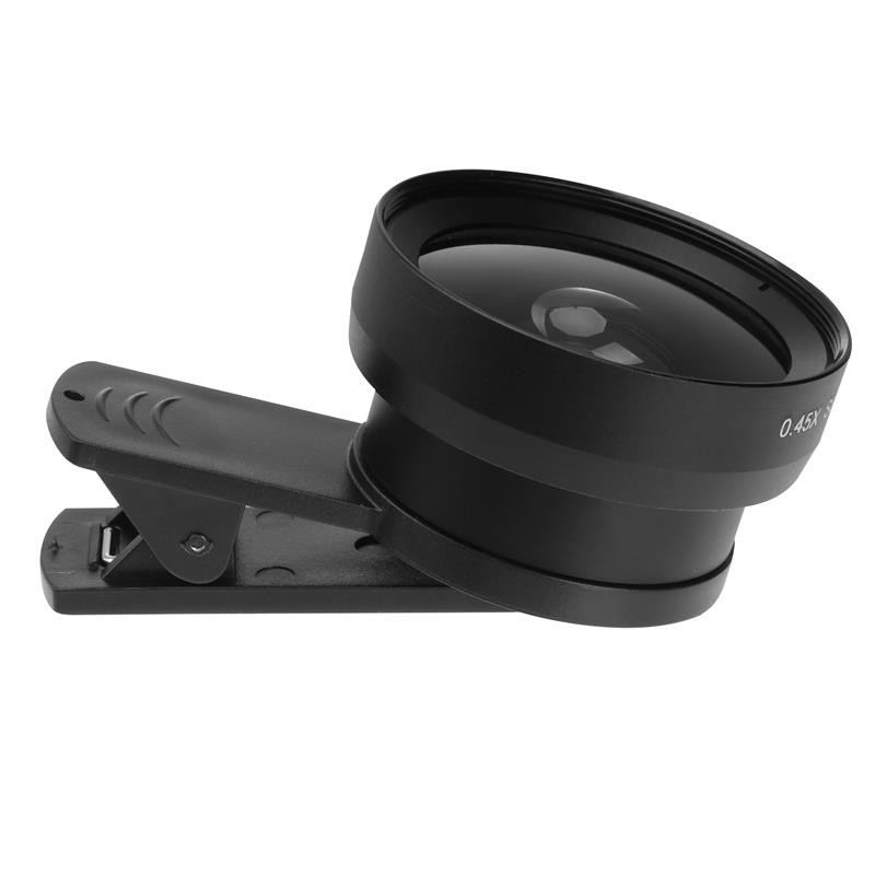 2 az 1-ben mobiltelefon objektív 0,45x széles látószögű makró HD kamera objektív iPhone 12 11 8 7 6 XS Huawei Xiaomi Samsung telefonhoz