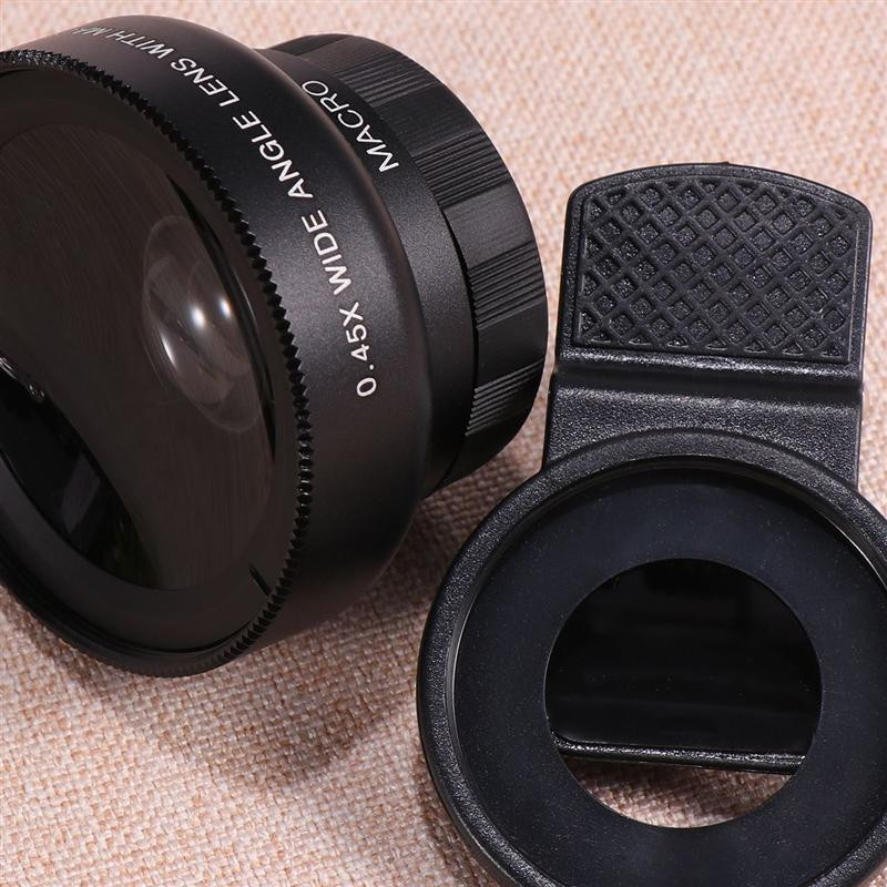 2 az 1-ben mobiltelefon objektív 0,45x széles látószögű makró HD kamera objektív iPhone 12 11 8 7 6 XS Huawei Xiaomi Samsung telefonhoz