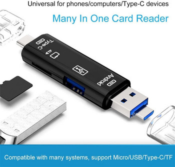 Αναγνώστης κάρτας Micro SD USB 3.0 Card Reader 2.0 για USB Προσαρμογέας Micro SD Μονάδα flash Smart Card Memory Reader SD Cardreader