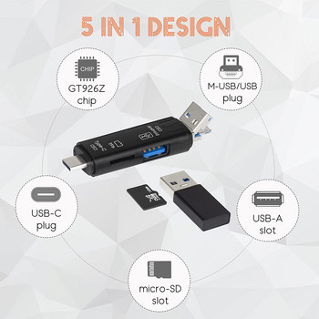 Αναγνώστης κάρτας Micro SD USB 3.0 Card Reader 2.0 για USB Προσαρμογέας Micro SD Μονάδα flash Smart Card Memory Reader SD Cardreader