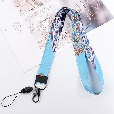 Snururi cu flori în stil chinezesc pentru chei curele pentru telefonul mobil Carte de identitate pentru sală de gimnastică curele pentru telefon mobil Suport insignă USB DIY frânghie pentru agățat Lariat