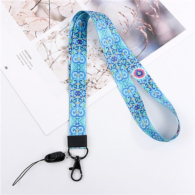Snururi cu flori în stil chinezesc pentru chei curele pentru telefonul mobil Carte de identitate pentru sală de gimnastică curele pentru telefon mobil Suport insignă USB DIY frânghie pentru agățat Lariat