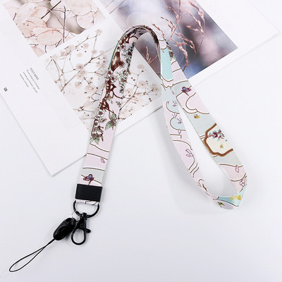 Snururi cu flori în stil chinezesc pentru chei curele pentru telefonul mobil Carte de identitate pentru sală de gimnastică curele pentru telefon mobil Suport insignă USB DIY frânghie pentru agățat Lariat