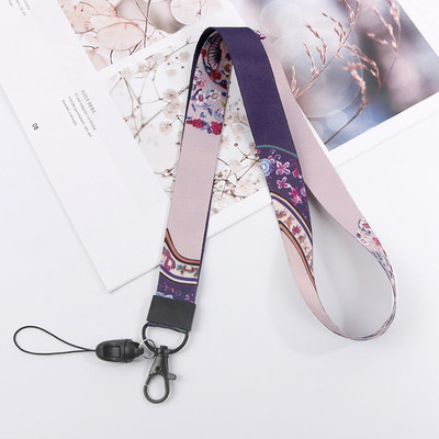 Snururi cu flori în stil chinezesc pentru chei curele pentru telefonul mobil Carte de identitate pentru sală de gimnastică curele pentru telefon mobil Suport insignă USB DIY frânghie pentru agățat Lariat