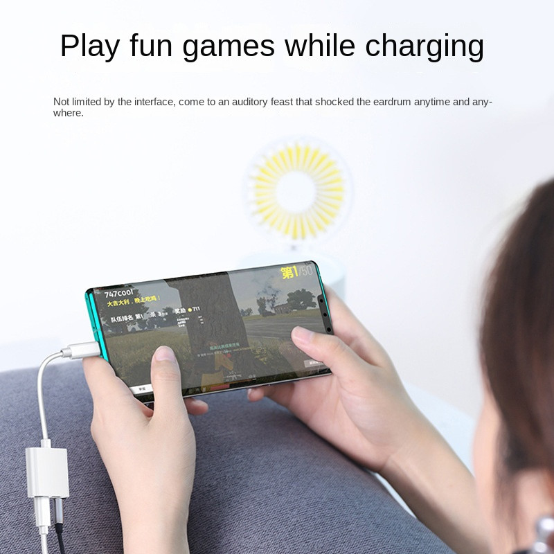 2 az 1-ben Dual USB Splitter DAC Fast Charge Type-C Adapter Tápegység USB 3.0 Külső Macbook Mobiltelefonhoz Android