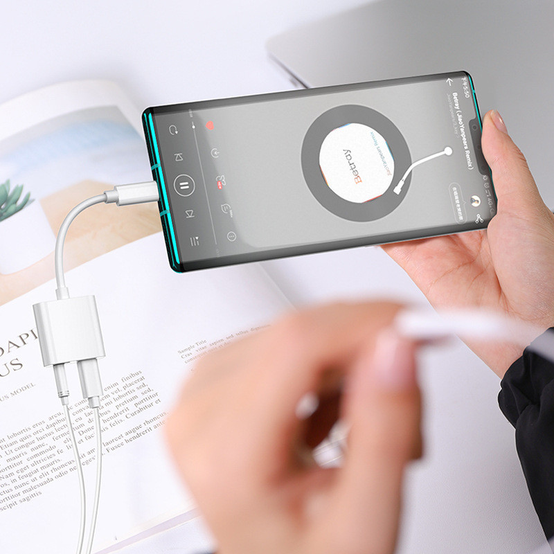 2 az 1-ben Dual USB Splitter DAC Fast Charge Type-C Adapter Tápegység USB 3.0 Külső Macbook Mobiltelefonhoz Android