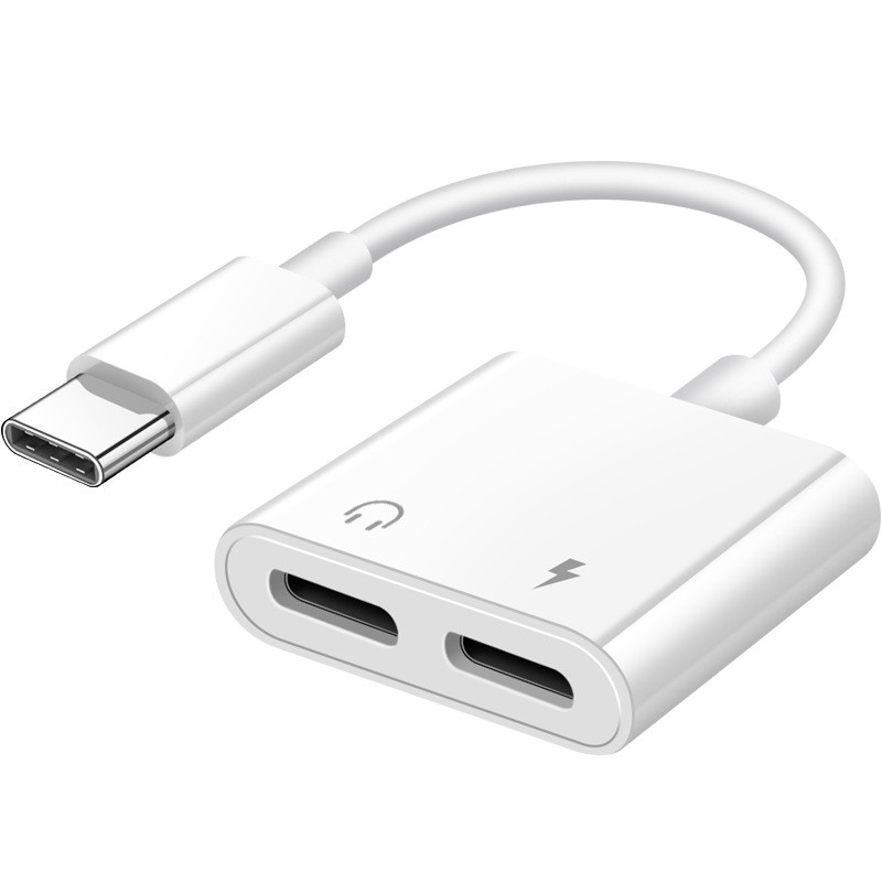 2 az 1-ben Dual USB Splitter DAC Fast Charge Type-C Adapter Tápegység USB 3.0 Külső Macbook Mobiltelefonhoz Android