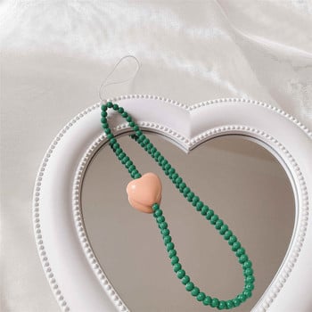 Universal κινητό τηλέφωνο Cute Candy Color Love Heart Beads Αντι-χαμένο βραχιόλι Ασφαλής σύνδεση τηλεφώνου για iPhone 14 Pro max Αλυσίδα