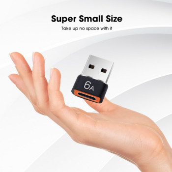 6A бързо зареждане USB към тип C OTG адаптер USB мъжки към тип C женски адаптер за MacBook, Samsung, Xiaomi Data Converter Connector