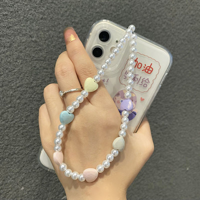 Șnur cu mărgele boeme Curcubeu, colorat, argilă moale, curea pentru telefon, brățară, desen animat, șnur Kawaii pentru telefon mobil, bijuterii, breloc