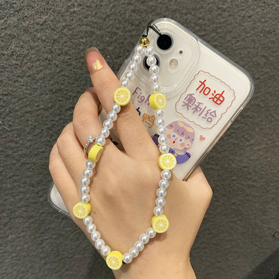 Șnur cu mărgele boeme Curcubeu, colorat, argilă moale, curea pentru telefon, brățară, desen animat, șnur Kawaii pentru telefon mobil, bijuterii, breloc