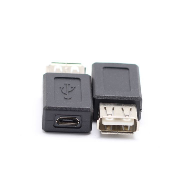 Új fekete USB 2.0 típusú A csatlakozó aljzatból Micro USB B aljzatba adapter dugó átalakító usb 2.0 mikro usb csatlakozóba nagykereskedelem
