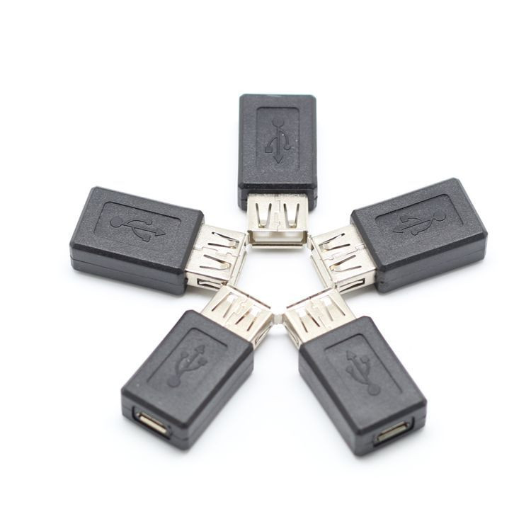 Új fekete USB 2.0 típusú A csatlakozó aljzatból Micro USB B aljzatba adapter dugó átalakító usb 2.0 mikro usb csatlakozóba nagykereskedelem