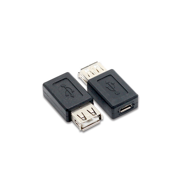 Új fekete USB 2.0 típusú A csatlakozó aljzatból Micro USB B aljzatba adapter dugó átalakító usb 2.0 mikro usb csatlakozóba nagykereskedelem